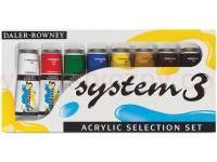 Kompler farb akrylowych System 3 Selection Daler-Rowney 8x75 ml