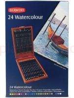 Kredki akwarelowe Watercolour Derwent 24 kol kaseta drewniana