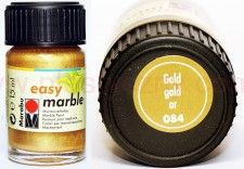 Farba do marmurkowania Easy Marble Marabu 15 ml - 084 Gold, malowanie na wodzie