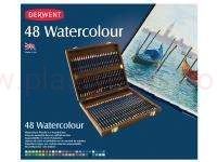 Kredki akwarelowe Watercolour Derwent 48 kol kaseta drewniana