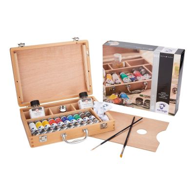 Zestaw farb olejnych Basic Box Van Gogh Talens plus akcesoria,drewniana kaseta