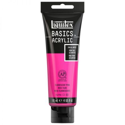 Farba akrylowa Liquitex Basics acrylic fluorescent pink  118 ml