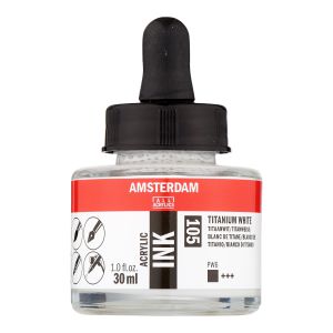 Tusz akrylowy Amsterdam Acrylic Ink nr 105 biały Talens 30 ml