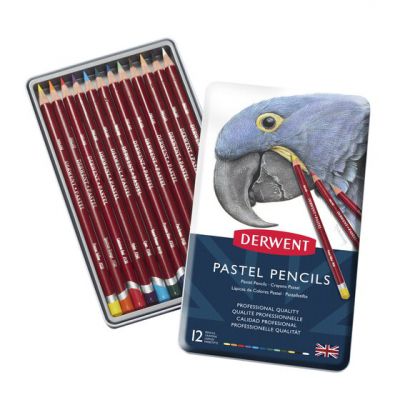 Pastele suche w ołówku Derwent Komplet 12 kolorów opakowanie metalowe