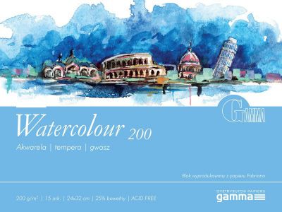 Blok akwarelowy Gamma Watercolour 34x46 cm 15 ark 200g/m